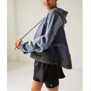 Free People FP Movement All Or Nothing Hoodie in Deep Sea Combo